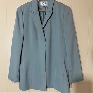 Kasper ASL Grey neutral blazer business office suit jacket size 12 thigh…